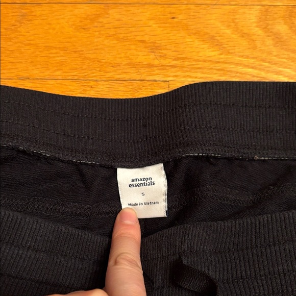 Amazon Essentials Classic Solid Black Heathered Pull-On Jogger Sweatpants Small - Picture 3 of 14
